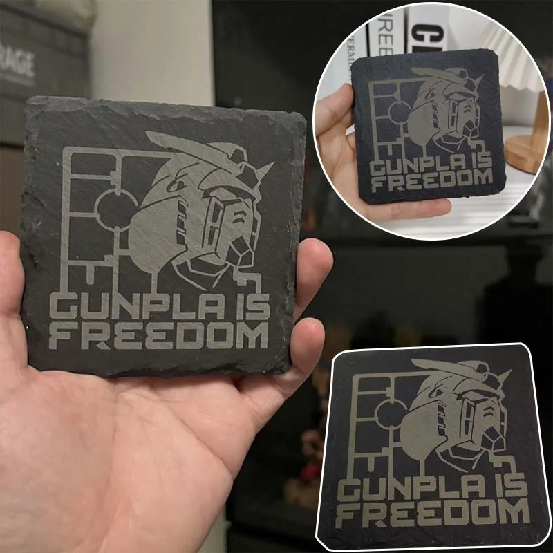 

10x10cm GUNDAM Slate Coasters Bulk Anti-scald Insulated Cup Whiskey Mat Tea Cups Glass Mats Table Decorations and Accessories
