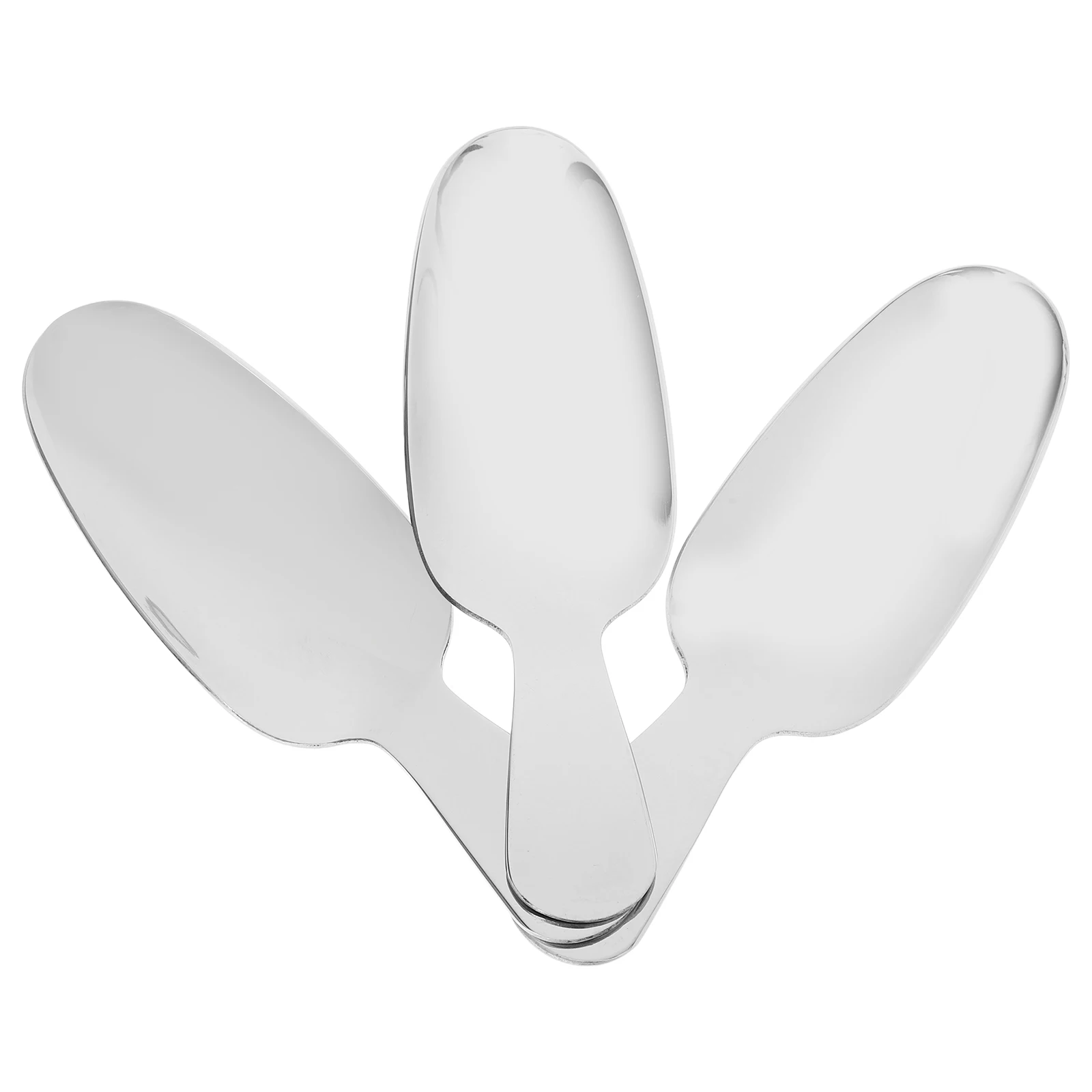 

3 Pcs Dessert Spoon Short Handle 304 Stainless Steel Teaspoon Set Metal Ice Cream Scoop Smooth Surface Corrosion Resistant