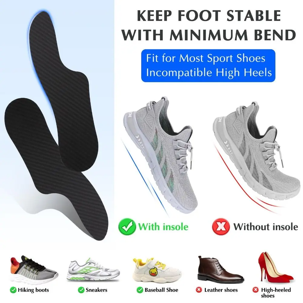 1 Pair Extension Orthotic Insert Morton's Toe Orthotic Rigid Support Pain Relief Carbon Fiber Insole Firm Lightweight Toe Plate
