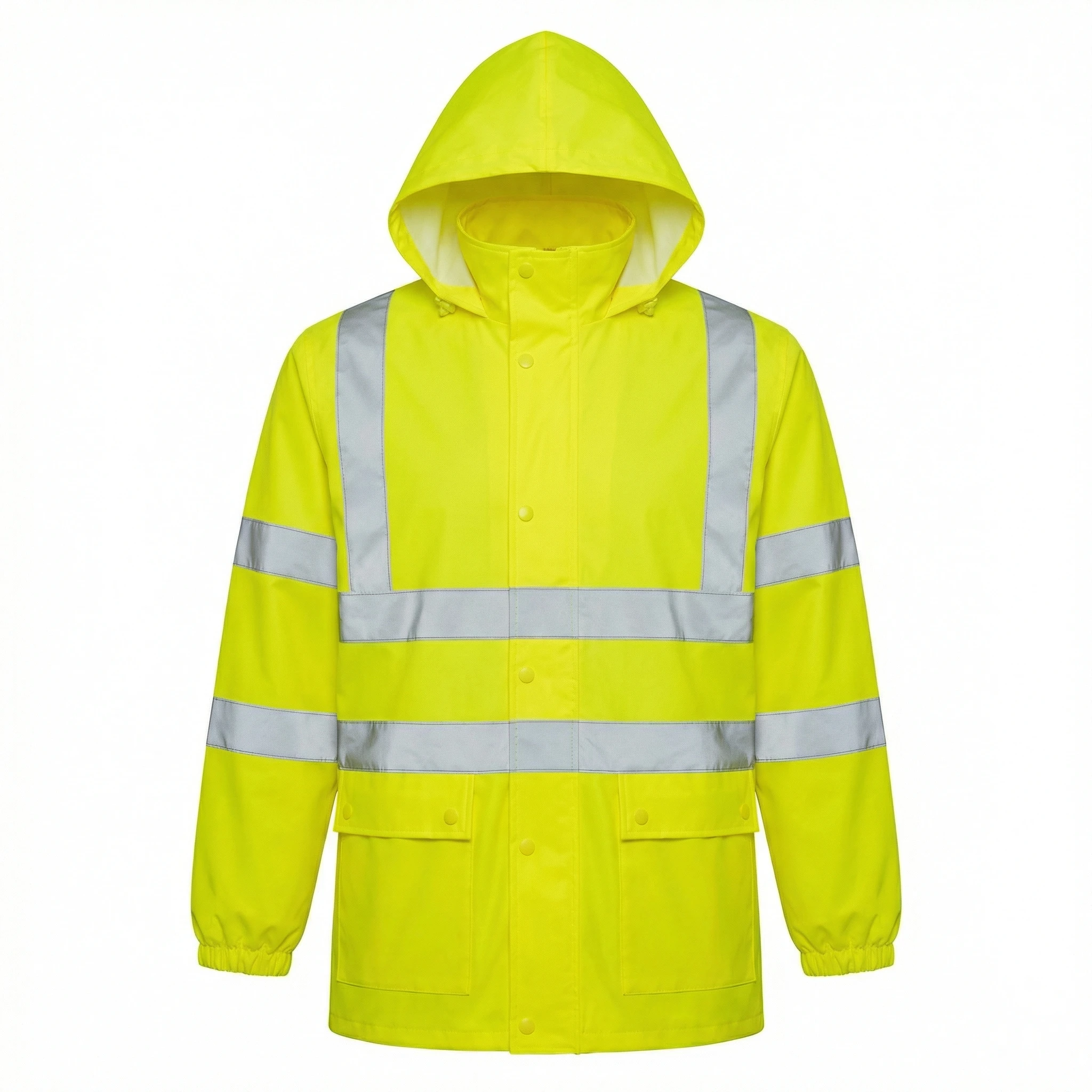 Men's Hi-Vis Reflective Waterproof Workwear - Industrial Work Jacket for Construction, Transportation & Fishing, Plus Size Light