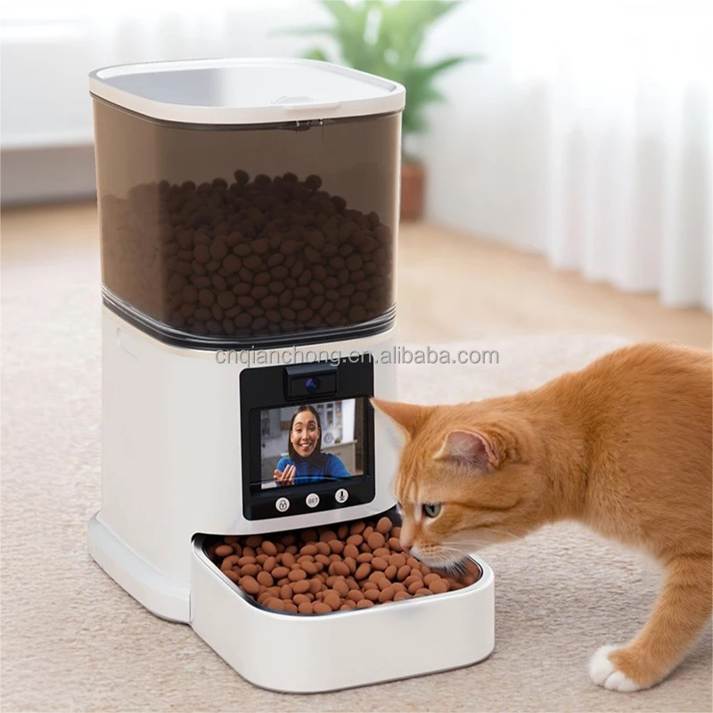 STLFNew  Smart Dog Feeder Remote Control HD Night Vision Rotatable CamerassIntelligent Pet Food Dispenser with Two Way Video
