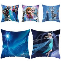 Disney Frozen Elsa Anna Anime Olaf Figures Pillowcase Cartoon Printing Cushion Cover Plush Soft Home Decoration Kids Gifts Toys