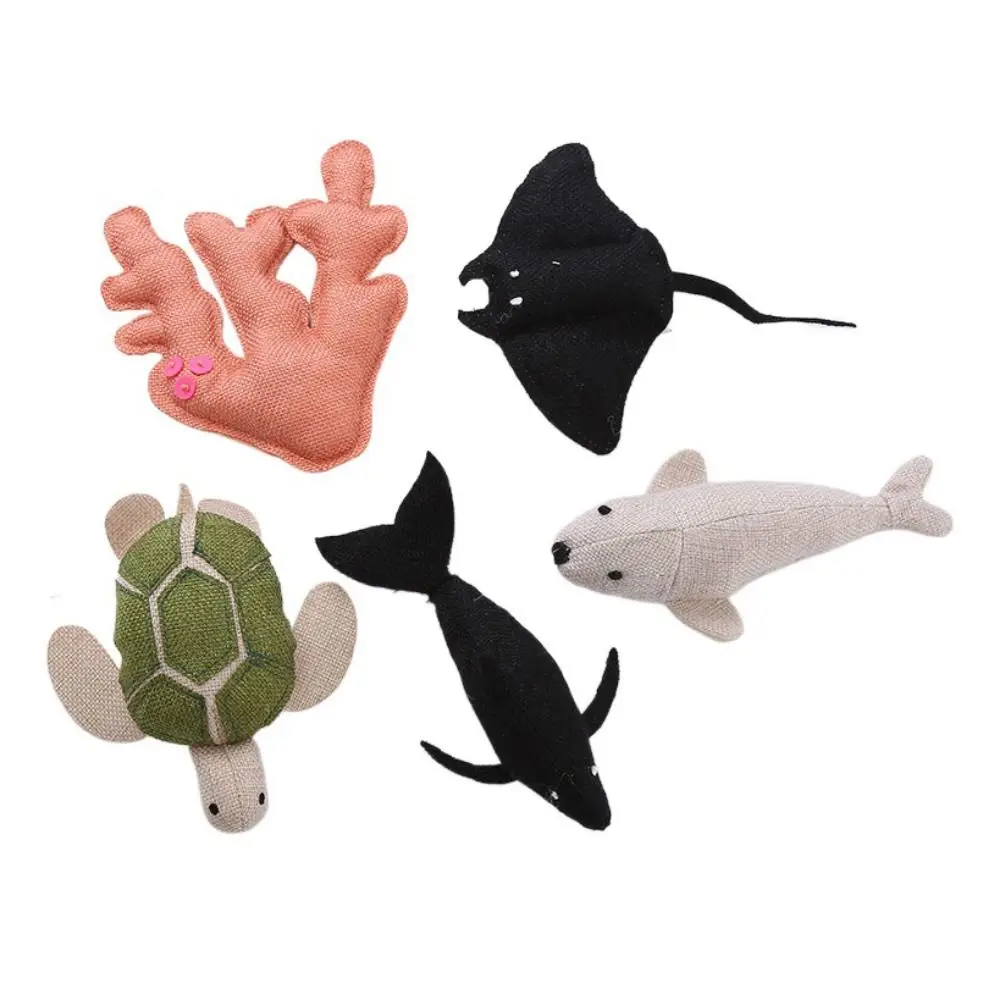 

Bite Resistant Ocean Fish Catnip Filled Toy Simulation Canvas Cat Toy Fish Wear Resistant Coral/turtle/shark/whale