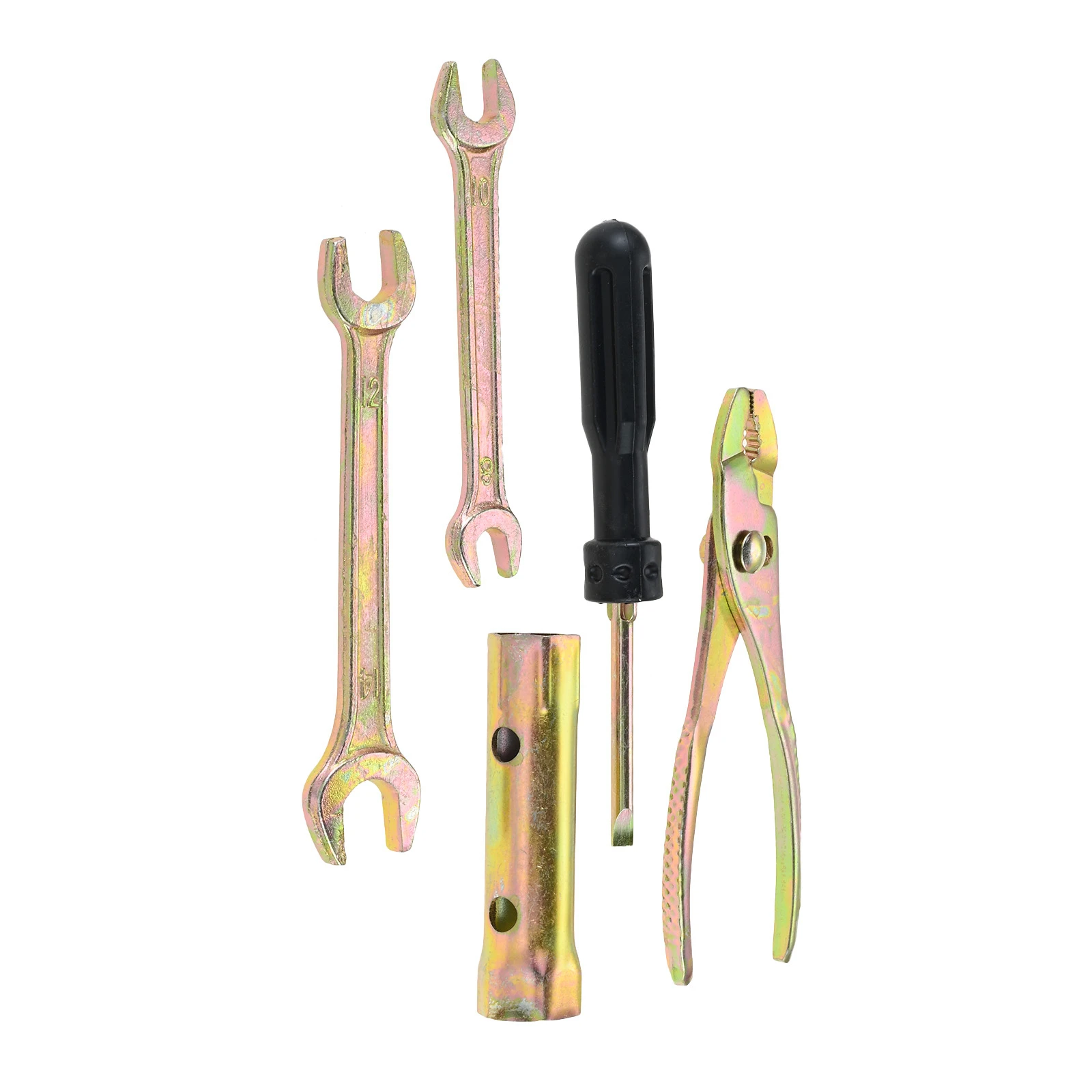 

5pcs/set Motorcycle Spark Plug Spanner Wrench Socket Tool Kit with Storage Pocket Universal Motorcycle Repair Tool