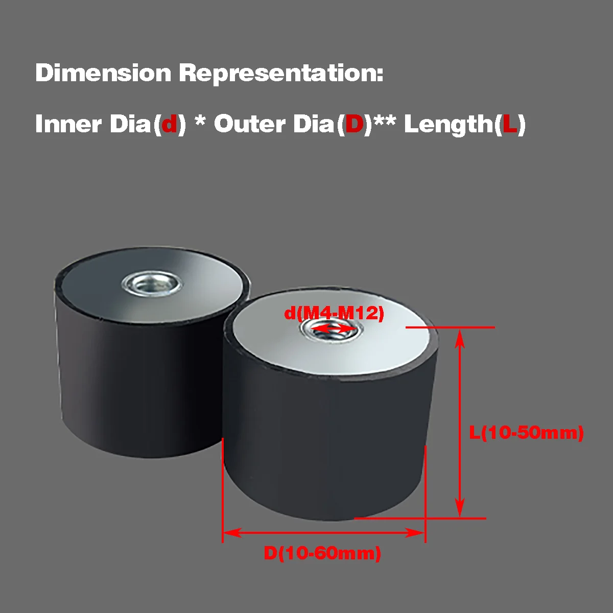 

DD Type Rubber Shock Absorber Pad / Cylindrical Internal Thread Buffer Stud