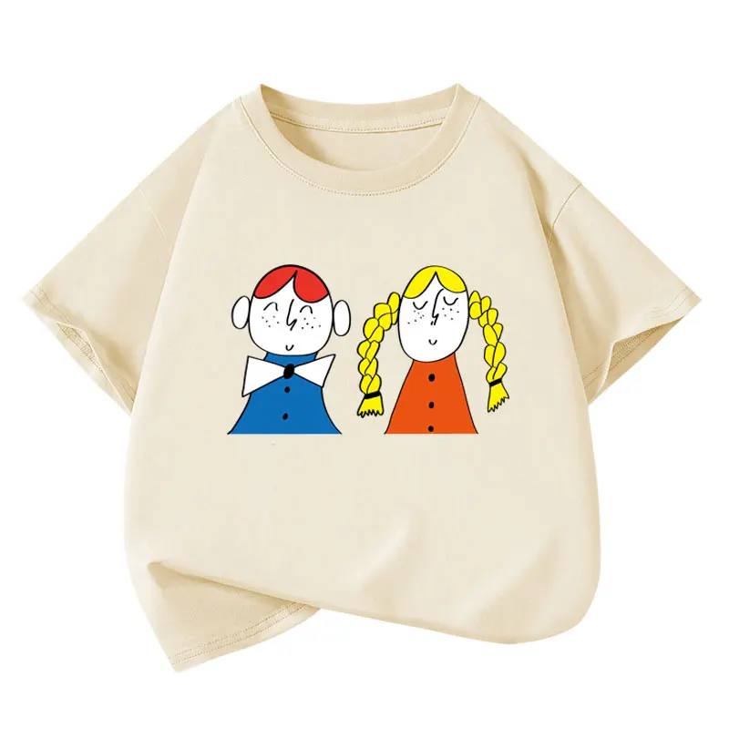 Girls T-shirts Short-sleeve Blouse for Kids 2025 Summer Teenager School Uniform Tees Cotton Children Outfits Toddler Outerwear