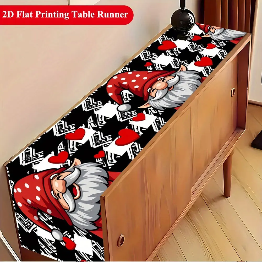 Linen Table Runner Poinsettia Berry Pine Floral Off White Christmas Table Decor  Kitchen Dining Holiday