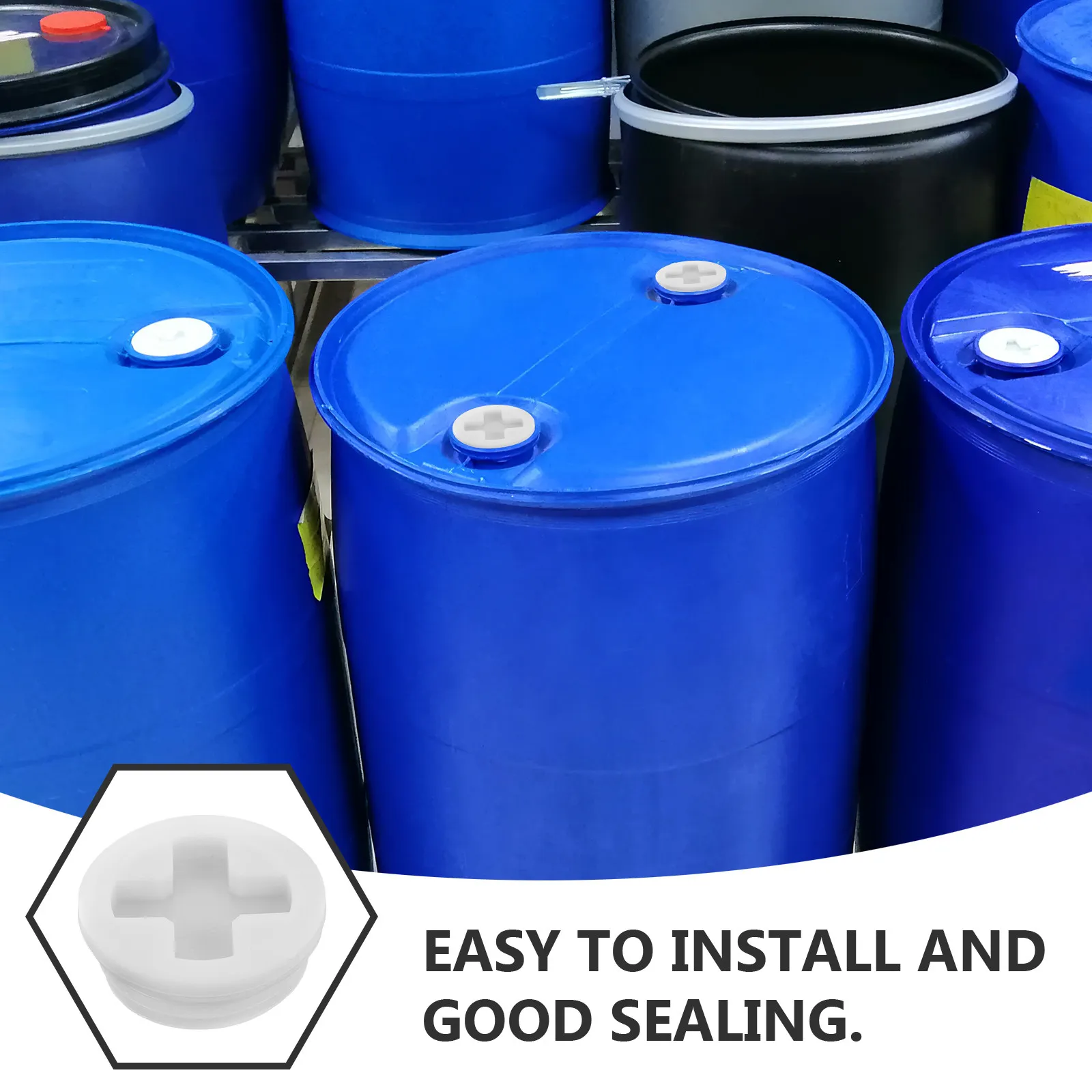 10Pcs Plastic Drum Bung Plugs Threaded Secure Seal Oil Barrel Caps Leak-Proof Industrial Storage Bucket Lid Drum Seal