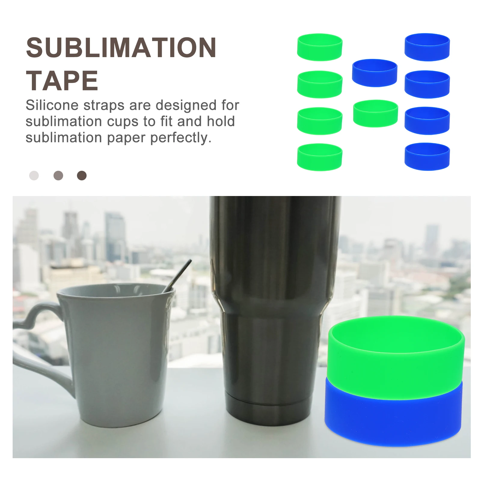 

Dye Sublimation Silicone Tape Rubber Bands for Tumbler Bottle Thermal Heat Resistant Water DIY Craft Supplies Elastic