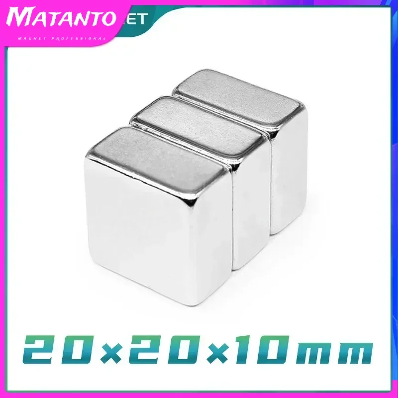 

2/5/10PCS 20x20x10mm Powerful Strong Magnetic Magnets Sheet N35 Square Stong Magnets Neodymium Magnet