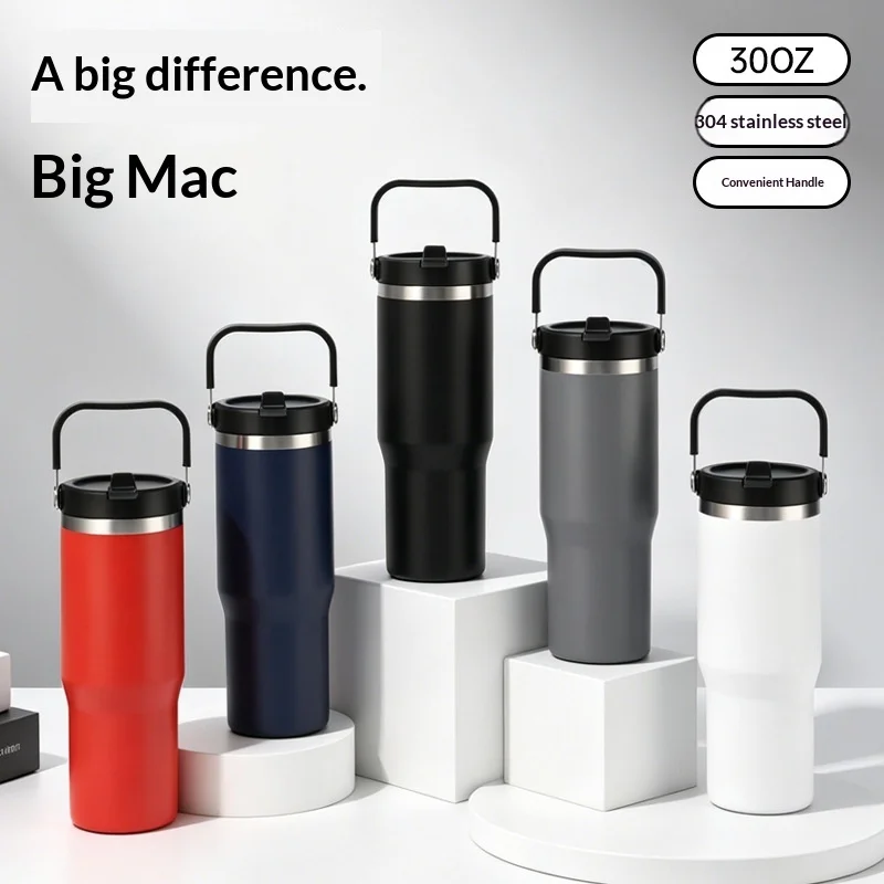 6-12 Hours Thermal Insulation Vacuum Insulated Portable for Car Outdoor Use Large Capacity 30-oz 304 Stainless Steel Tumbler