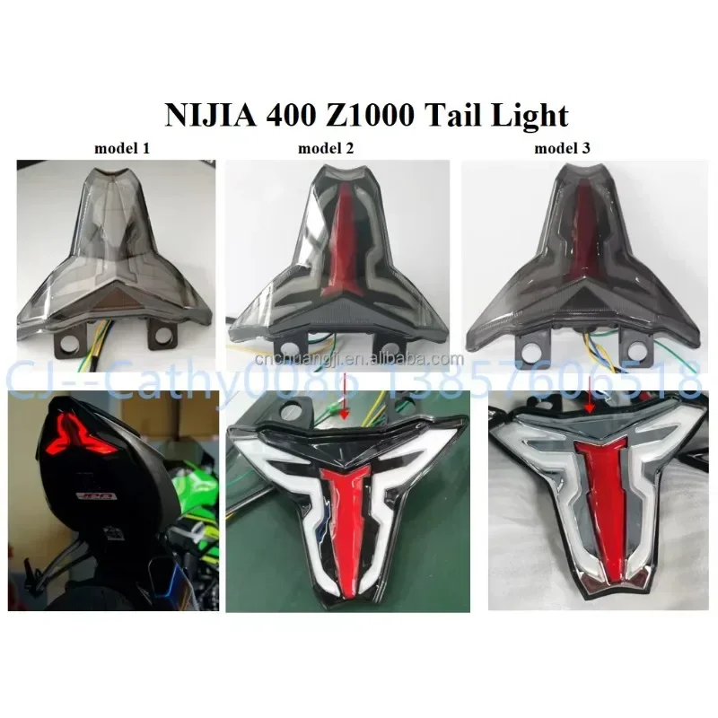 In voorraad Gemodificeerde JPA Motorcycle Stop Lamp Led Achter Led Achterlicht voor Kawasaki Ninja 250/400 Z1000,z400,zx6r,zx10r 2018 2019