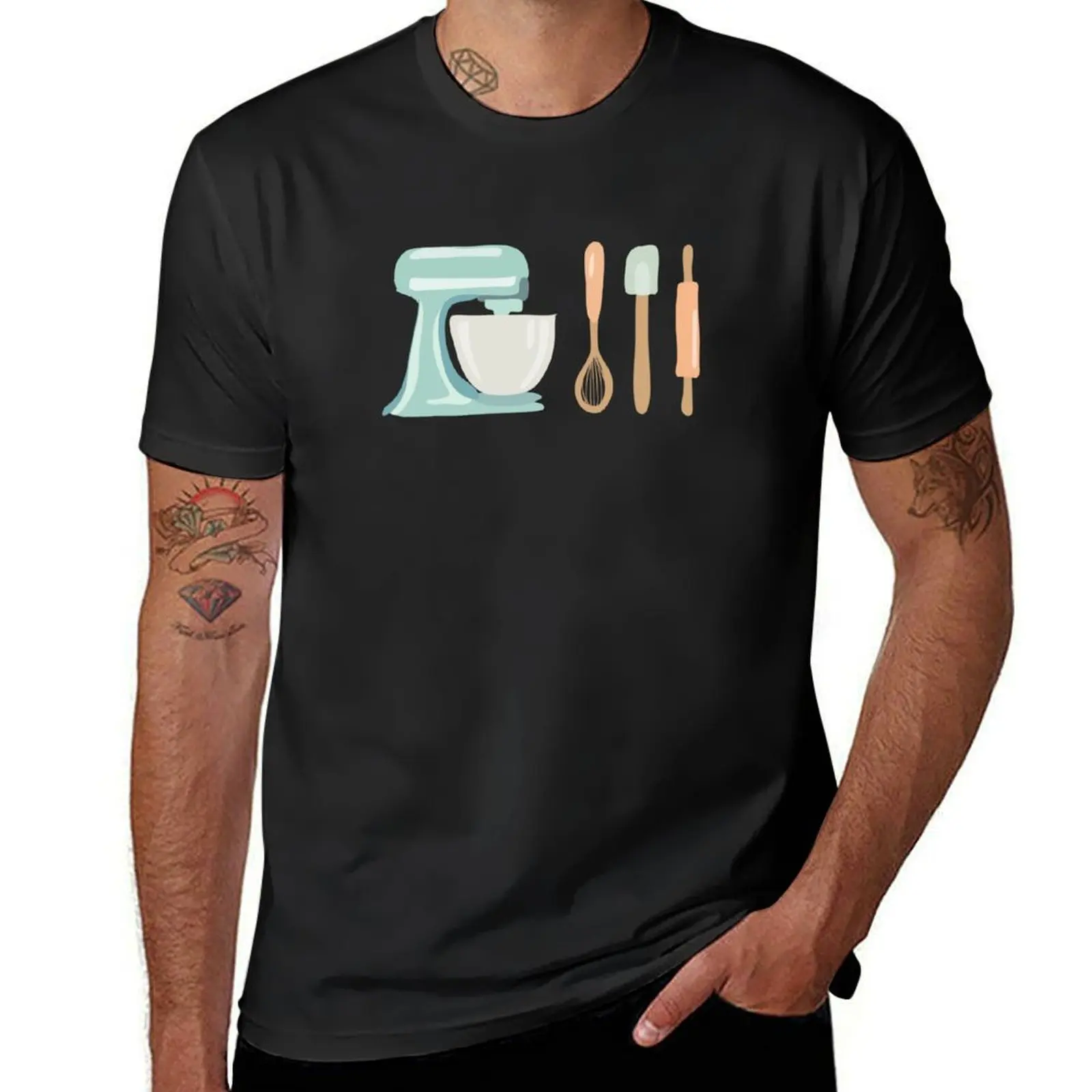 Hobby Illustrations: Pastel Baking Utensils T-Shirt shirts graphic tees quick-drying t shirts for men pack