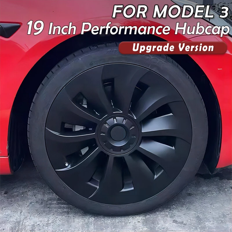 4PCS Hub Cap Performance Replacement Wheel Cap Rim Cover Hubcap Full Cover Accessories for Tesla Model 3 19 Inch 2020 2021 2023