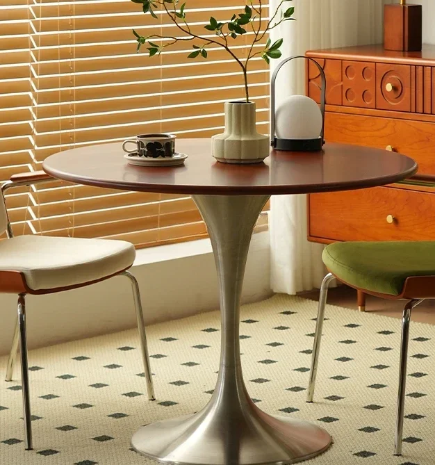 

Retro Domestic Dining Table Solid Wood Mid-Ancient Small Apartment Designer Dining Table