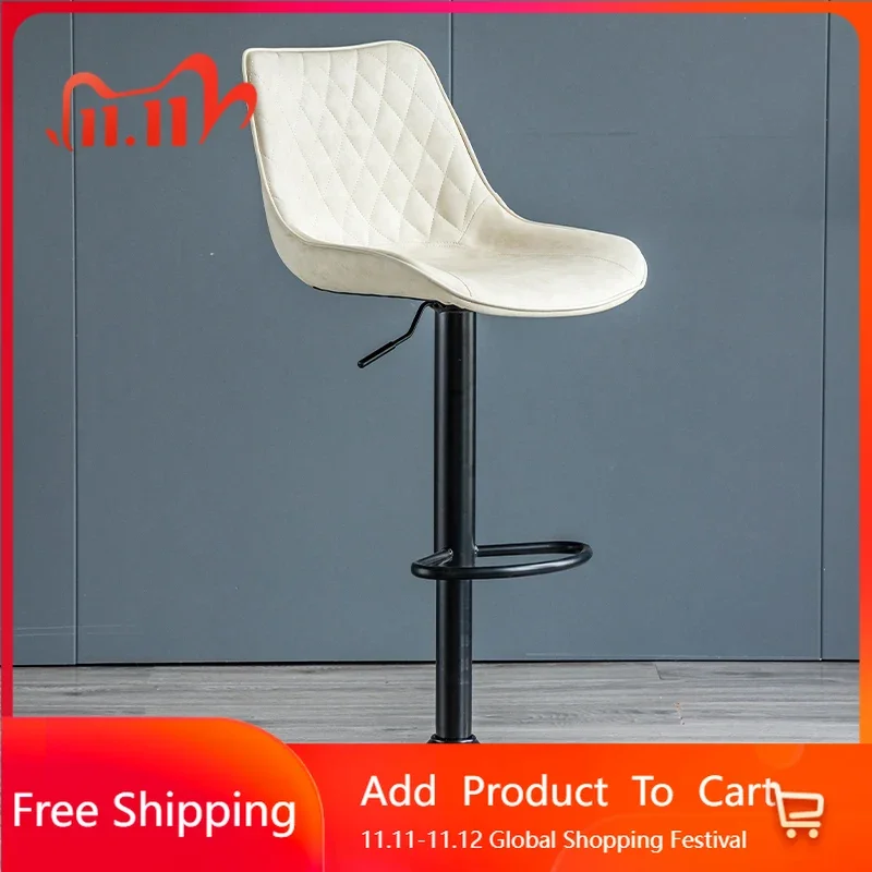 

Cushions Waterproof Bar Chair Reinforce Disk Base Makeup Lifting Bar Chair Beige Counter Cadeira Giratoria Restaurant Furnitures