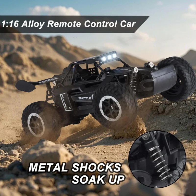 

1:16 All Terrain Monster Truck Remote Control Car RC Cars LED Headlights, Outdoor 2WD Off Road Hobby RC 2.4GHz 20Km/h RC Car