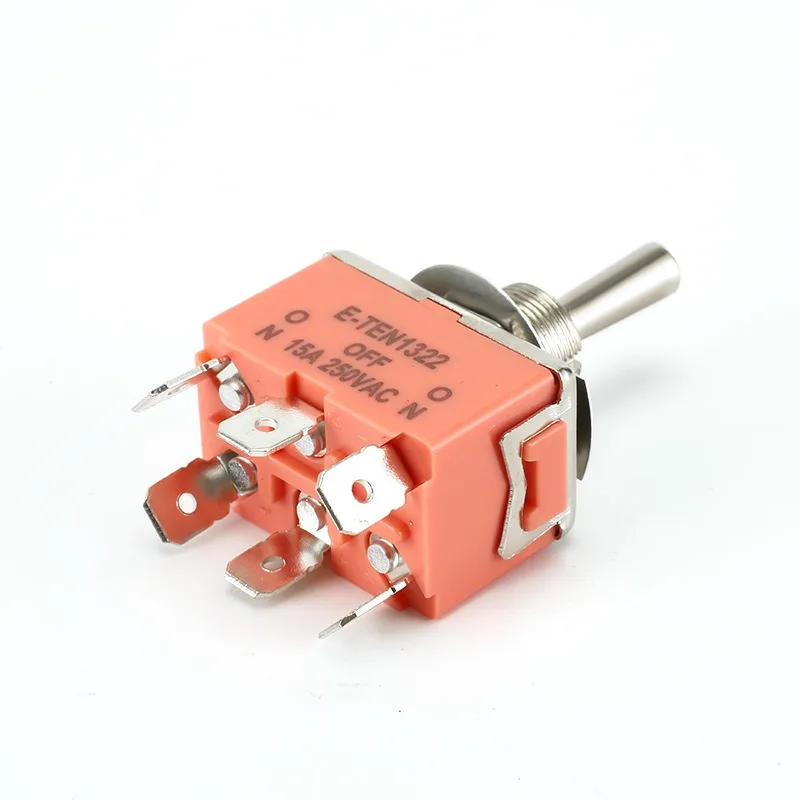 E-TEN1322 12mm DPDT Toggle Switch, 6-Pin Latching for Marine & Off-Road Applications