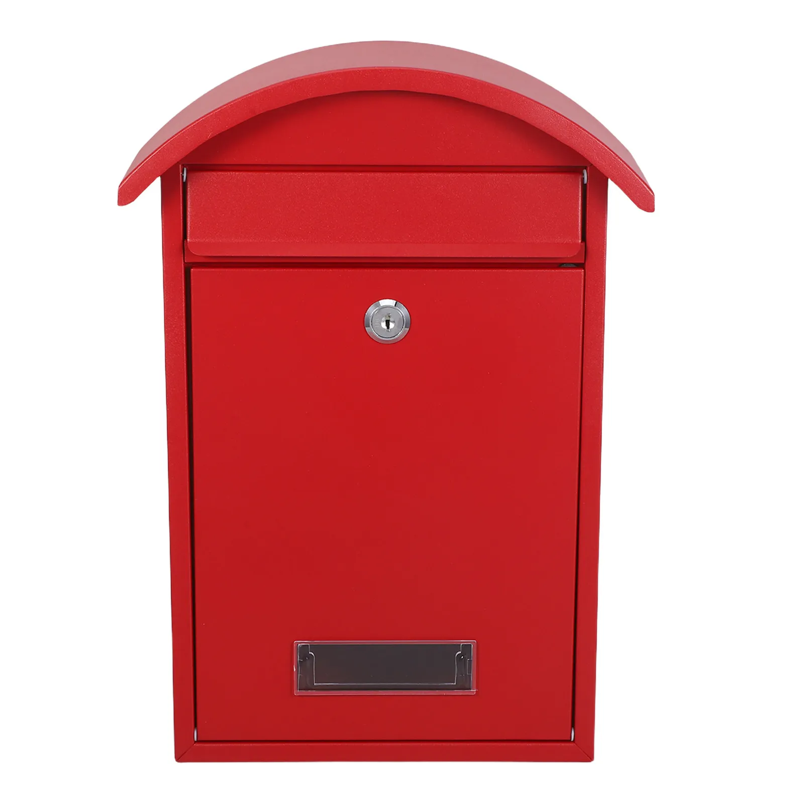 Red Wall Mount Lockable Mailbox 14x10x4 Inches Keyed Security Drop Box for Outside Home Office Weather Resistant Decorative