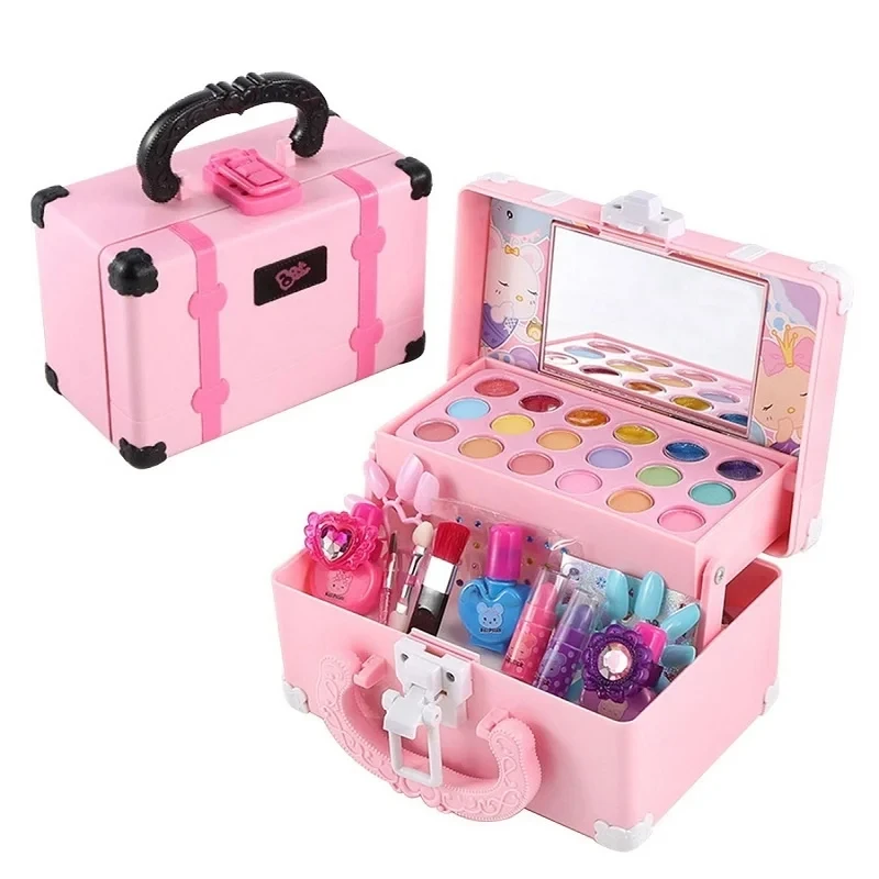 Children Play House Toys Makeup Kit Washable Pretend Play Cosmetic Set Toys Safety Nontoxic Makeup Set Little Girls Toys Gifts