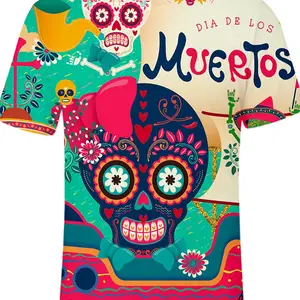 Funny sugar Skull Mexican T-Shirt Anime Anime Anime Mexico Independence Day of the Dead Day T-Shirt for Men Top Tees of Women 6 Main Sales Mexican Skull - №6