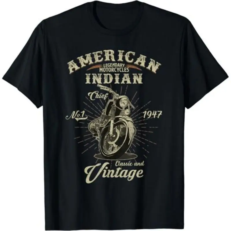 2025 nouveau modèle Vintage moto américaine indienne pour vieux motard cadeaux chemise T-Shirt