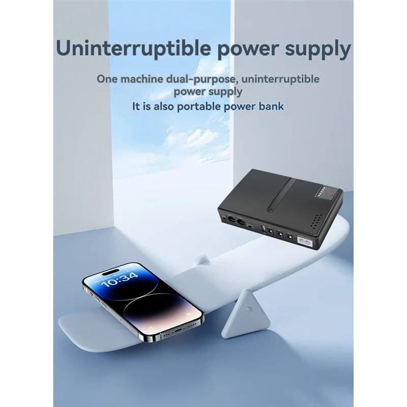 DC UPS Battery Backup 5V 9V 12V Uninterruptible Power Supply 855265V Mini UPS Battery Replaceable For Wifi IP Cam EU Plug-BCBW