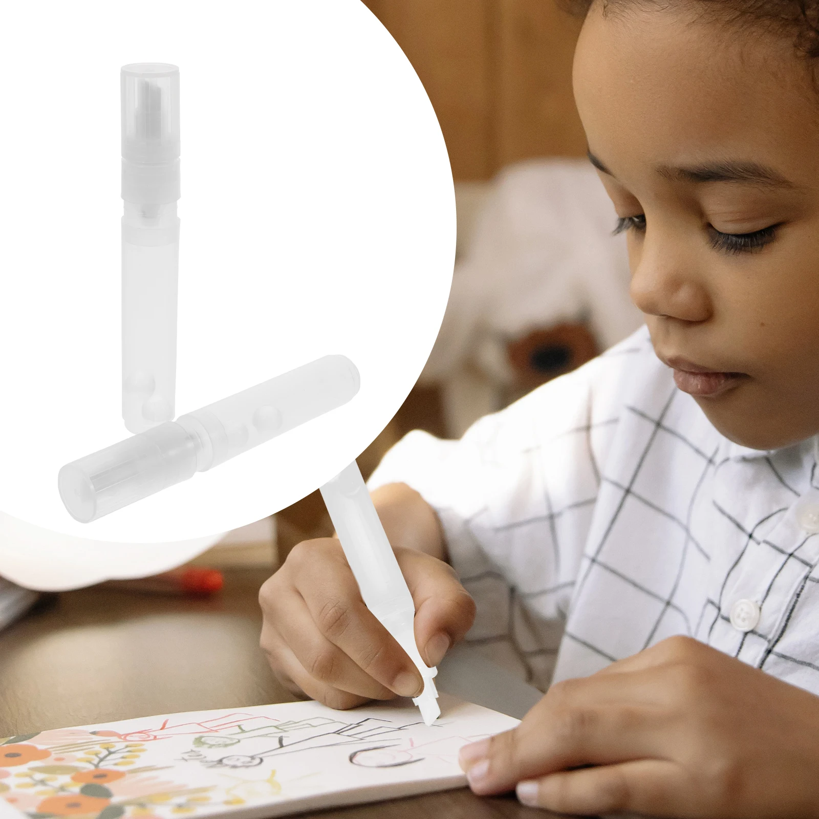 2Pcs Empty Markers Reusable Plastic Shells Durable Note Pens Refillable Covers Students Art Paint Markers Supplies