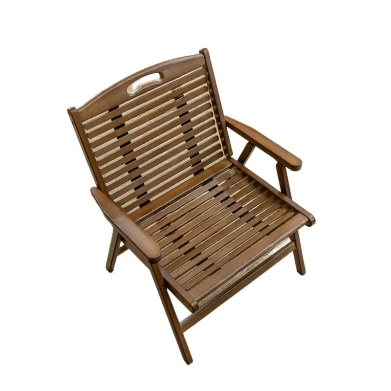 Outdoor folding chair, bamboo leisure bamboo chair, balcony camping beach chair
