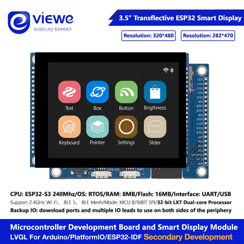 Transflective TFT LCD 3.5 inch 282X470 320X480 ESP32 S3 Board Dual Core LVGL HMI 16M Flash Ardu-ino WIFI&Bles LCD TFT Module