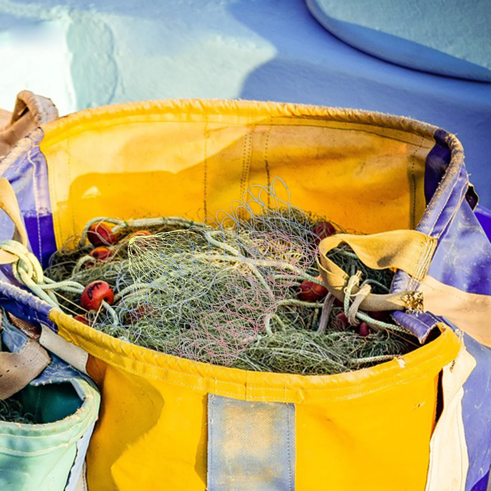 

Fishing Replacement Bag Landing Net 20 Inch Colorful Mesh Basket No Hook Injuries Durable Solid Design Landing Net