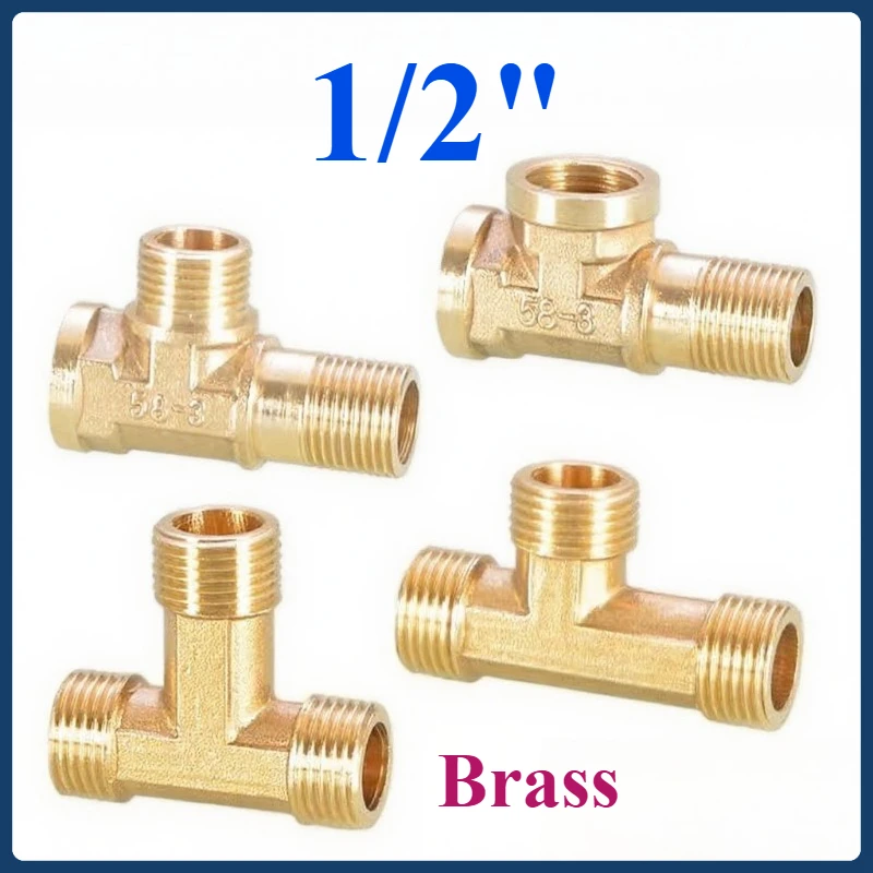 

Extended 3-Way Splitter Tee - 1/2" BSP Male/Female Thread, Brass Pipe Fitting for DN15 Water/Gas/Oil (Home & Garden)