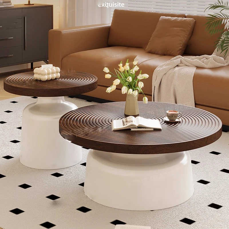 طاولة القهوة الخشبية المصممة الحديثة العتيقة Monimalist الجمالية طاولة جانبية الدائمة مركز Mesas Bajas Lounge Suite الأثاث #1