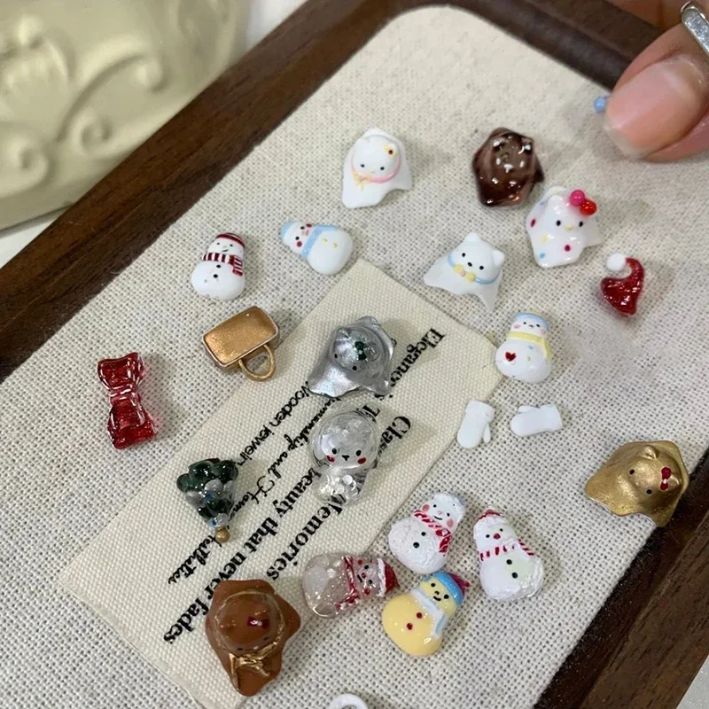 Presente de natal silicone boneco de neve escultura de unhas molde decorações de unhas design diy placa de carimbo estereoscópico ferramentas de manicure