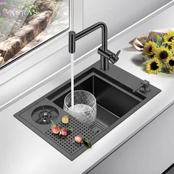 ASRAS Nano Cup Rinser kitchen Sink 304 Stainless Steel 4mm Thickness Sink High Pressure Cup Washer Bar Counter kitchen Sink