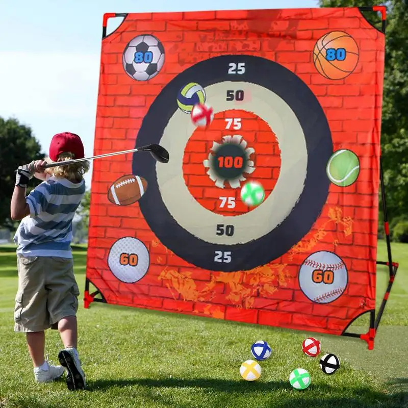 

4 In 1 Golf Game Set Golf Practice Game With Detachable Club Target Football Game Educational Outdoor Toy