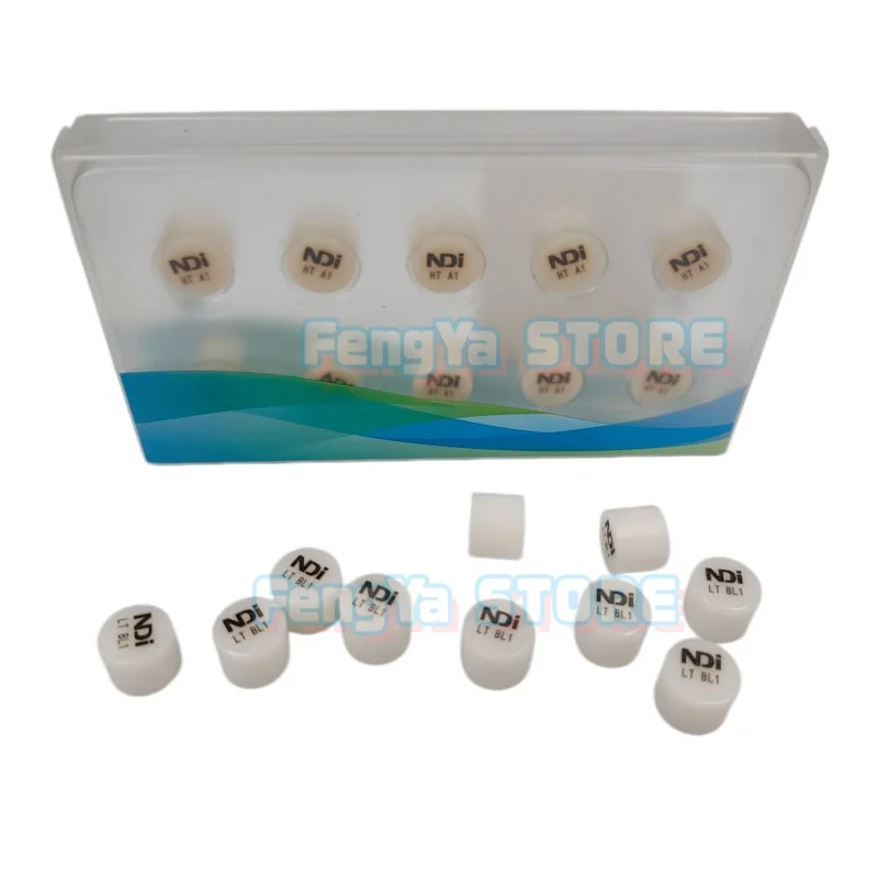 10Pcs NDI Dental Lab Press Emax Glass Ceramic Blocks HT/LT Press IngotsFor CAD/CAM System Porcelain Teeth Veneers Crown
