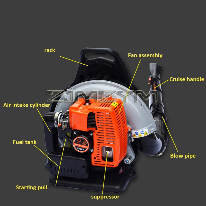 Two-Stroke Gas Blower Backpack High-Power Snow Blower Park Deciduous Road Dust Removal Wind Fire Extinguisher