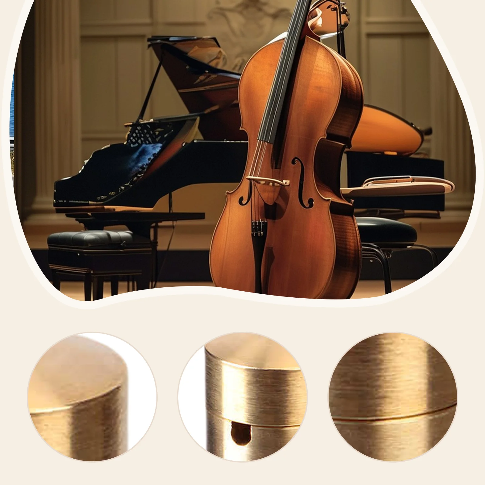 Mini Portable Cello Wolfs Tone Eliminator Gold Mute Strip Wolf Kit for Improving Sound Quality Performance