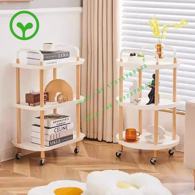 Kitchen multi-tier movable handcart storage rack,  ple floor-standing type, suitable for bedroom, living room, and dormitory