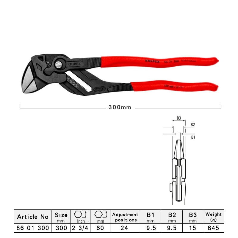 KNIPEX Pliers Wrench Combination Cutter Adjustable Tightening Tool Pliers And A Wrench In A Single Tool 8601180|8601250|8601300