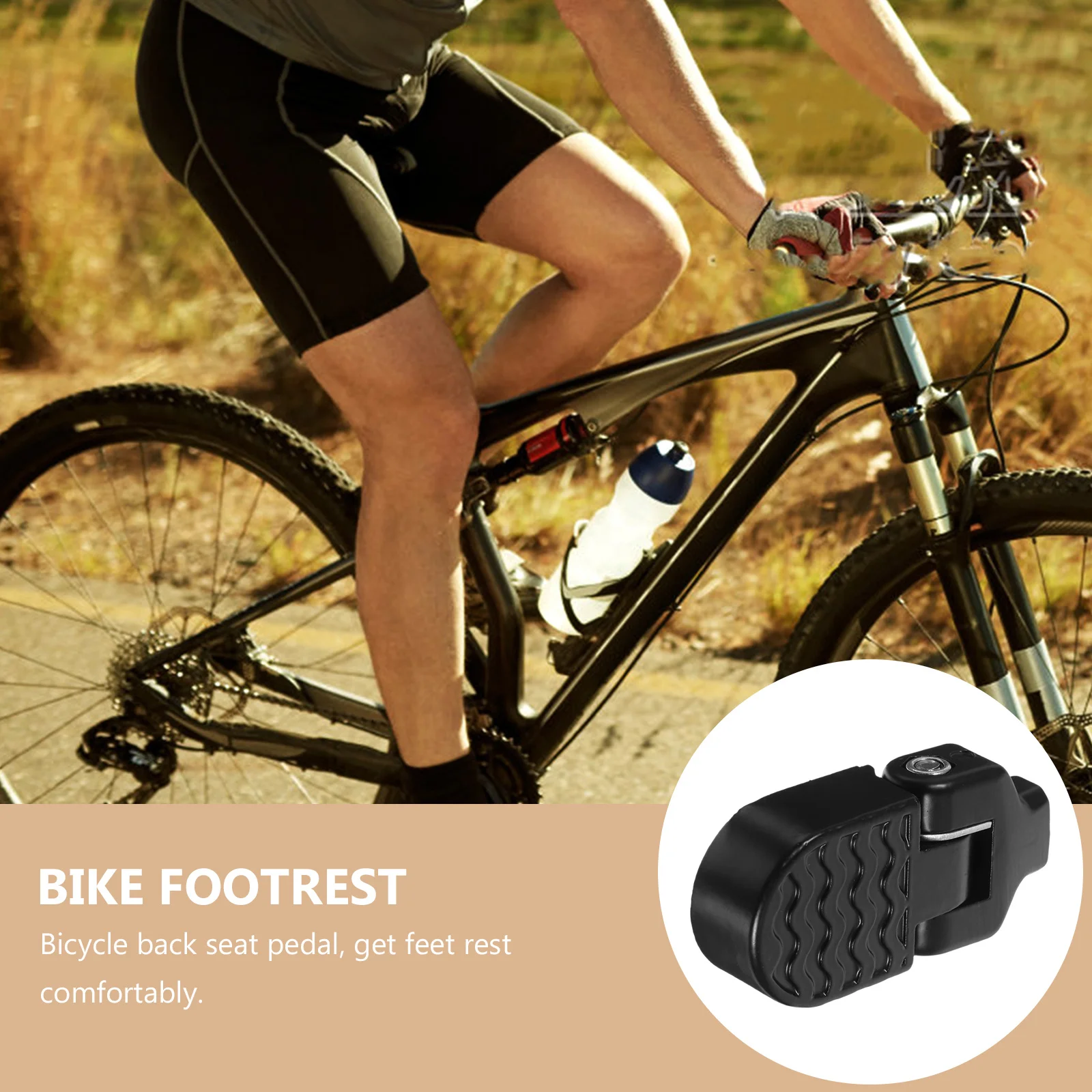 

1Pair Bicycle Rear Foot Rest Solid Aluminum Alloy Foldable Design for Mountain Bike City Commuter Comfort Riding