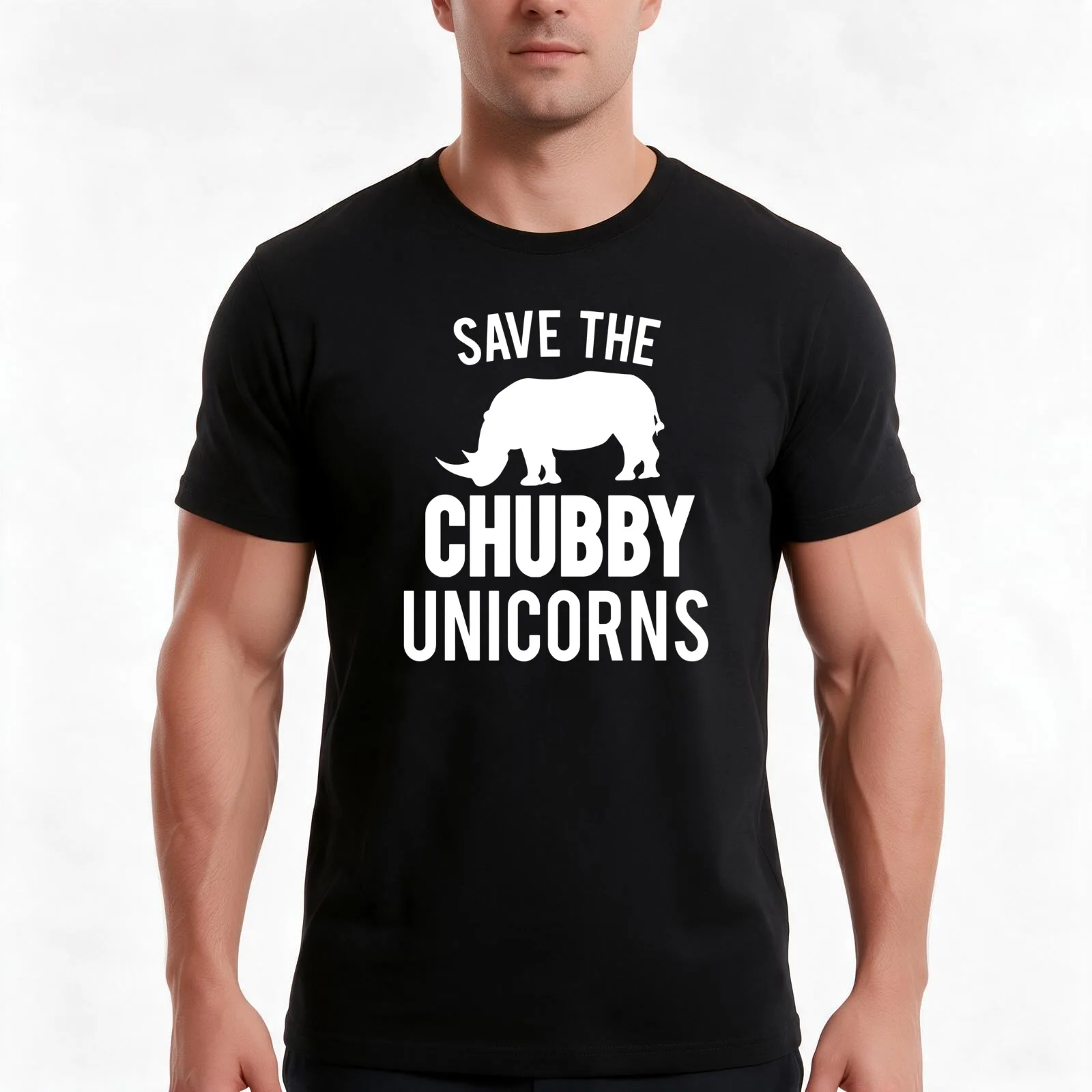 Save The Chubby Unicorn T-Shirt, Summer Casual Cotton Tee, Oversized Streetwear Tops, Vintage Graphic Print, Unisex Men Women