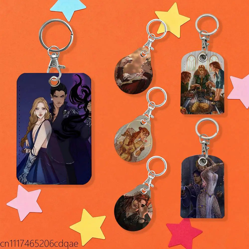 FOR ACOTAR Feyre Rectangular Keychain Bus House Access Card Protective Cover PU Leather ID Best Sellers