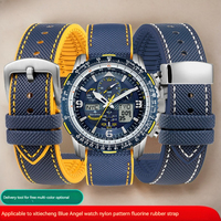For CITIZEN Blue Angel Men Radio Wave Watch AT8020-54L/8020-03L/JY8078 Series Canvas Nylon+Rubber Watchbands 22mm 23mm