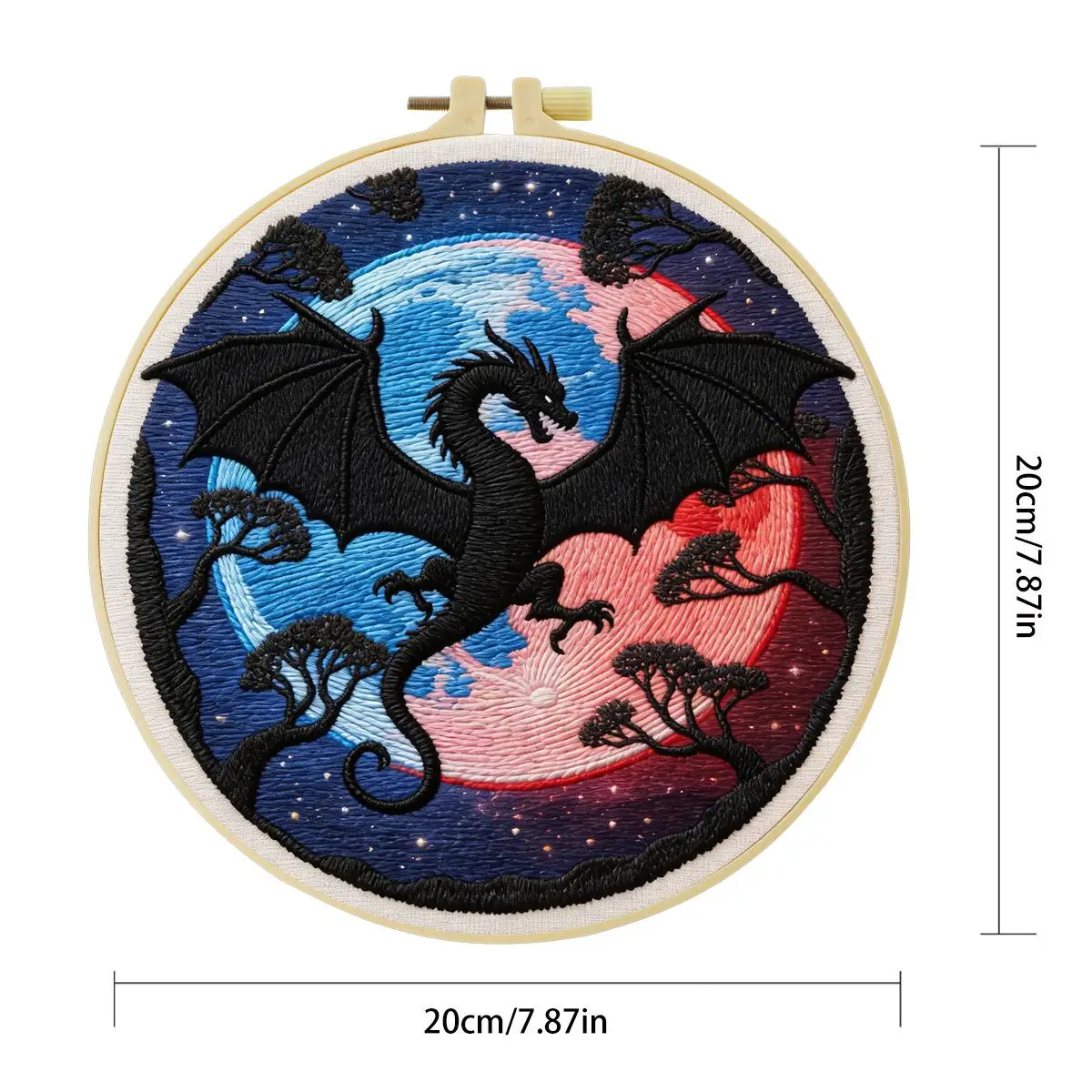 1 Stück 20X20CM/15X15CM 7,87/6,3 Zoll Tier - Dinosaurier Stickerei Starter-Kit DIY-Kit DIY-Stickerei-Set Handarbeiten Heimdekoration – Detail 4
