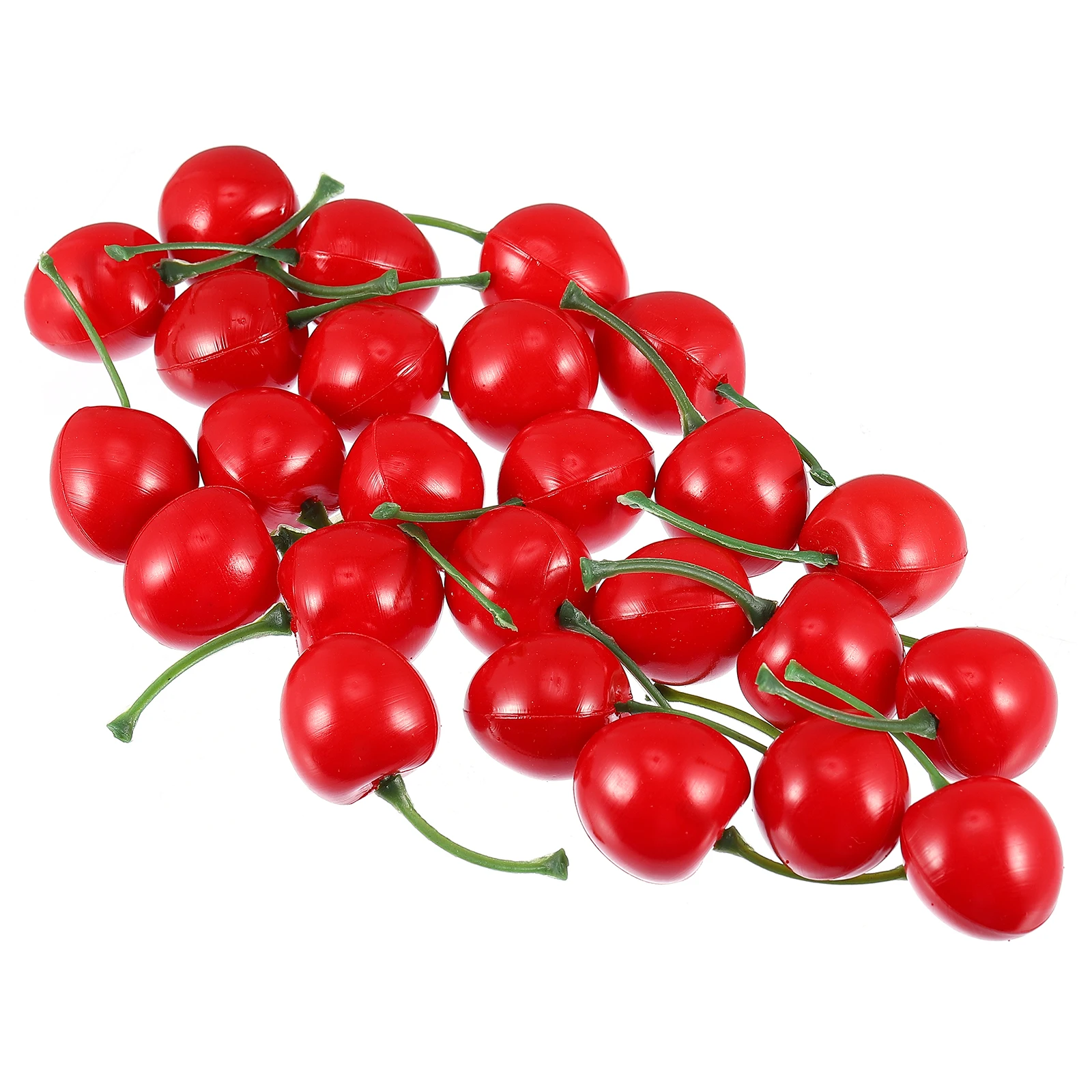 

25 Pcs Artificial Cherry Ornaments Bright Colors Realistic Shape Home Decor Photo Props Foam Display Environmental Materials