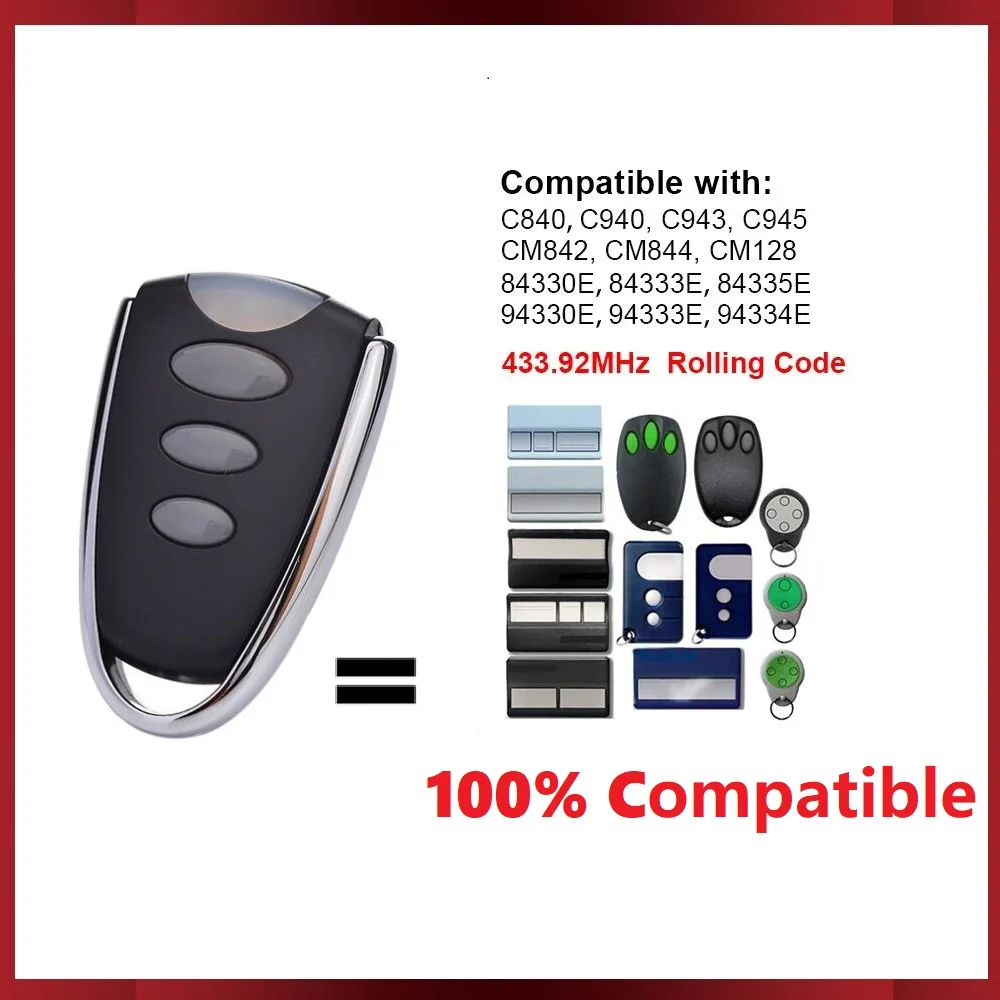 C945 94335E 84330E 84335E 84335EML C840 C940 C943 CM842 CM844 CM128 1A5639-7 D-66793 Remote Control Garage Door Opener 433.92MHz