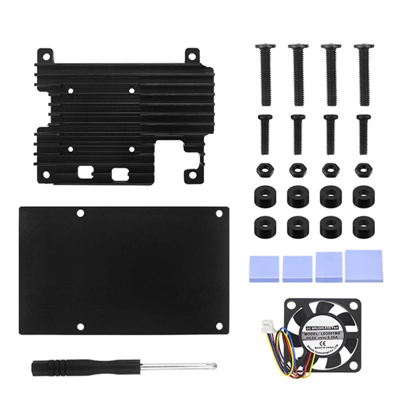 

For Raspberry Pi 5 Aluminum Alloy Case Kit With PWM Cooling Fan Protective Case For Raspberry Pi 5 Cooling