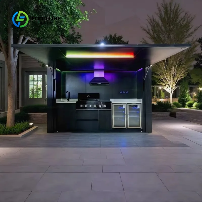 Customized Outdoor Stainless Grilling Kitchen Garden Outdoor Camping with Luxury Designs and Removable Parts Outdoor Kitchen